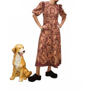 NEW ALEMAIS seraphina midi dress in brown